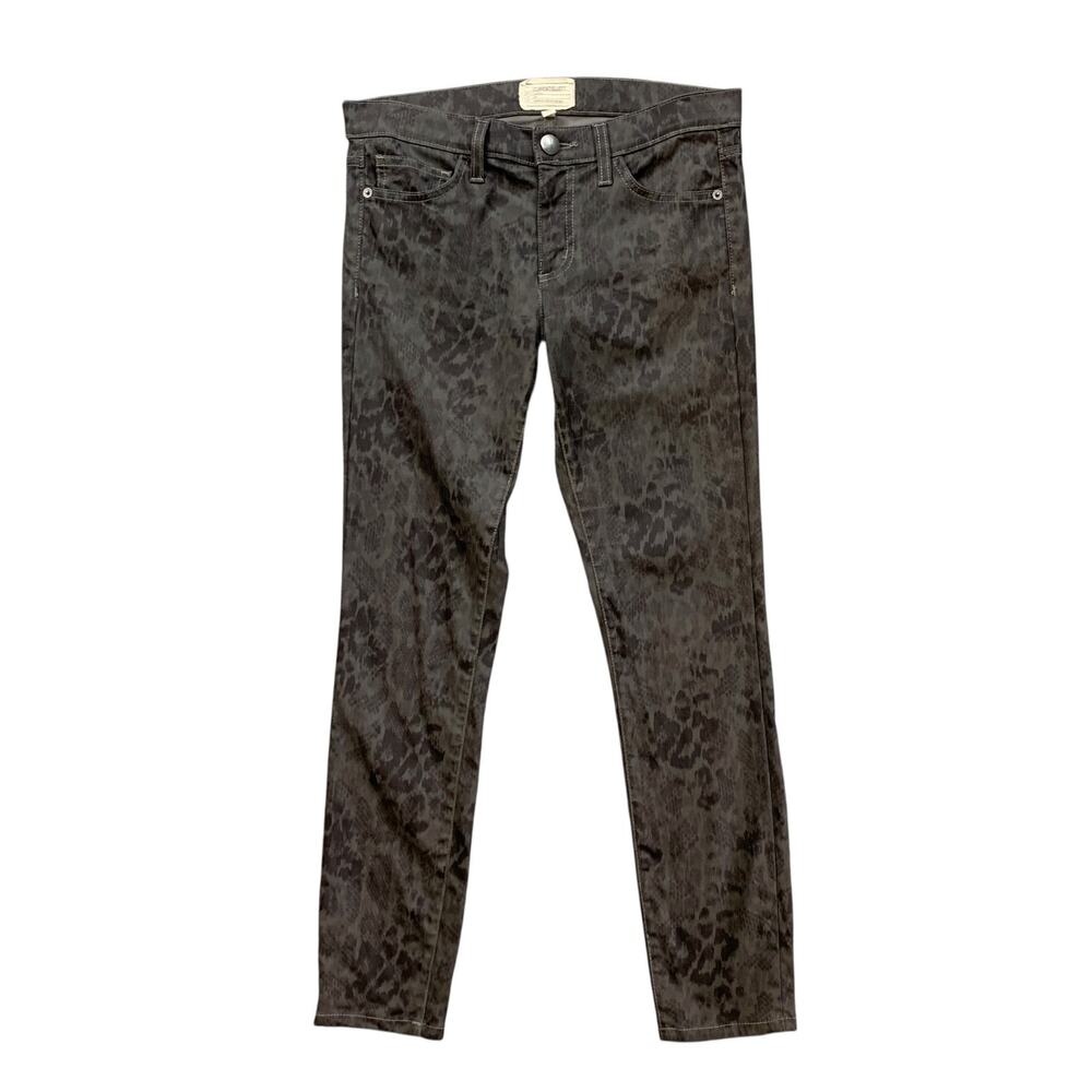 Current/Elliott Jeans Womens 28 Gray The Ankle Skinny Cheville Animal Print Paws
